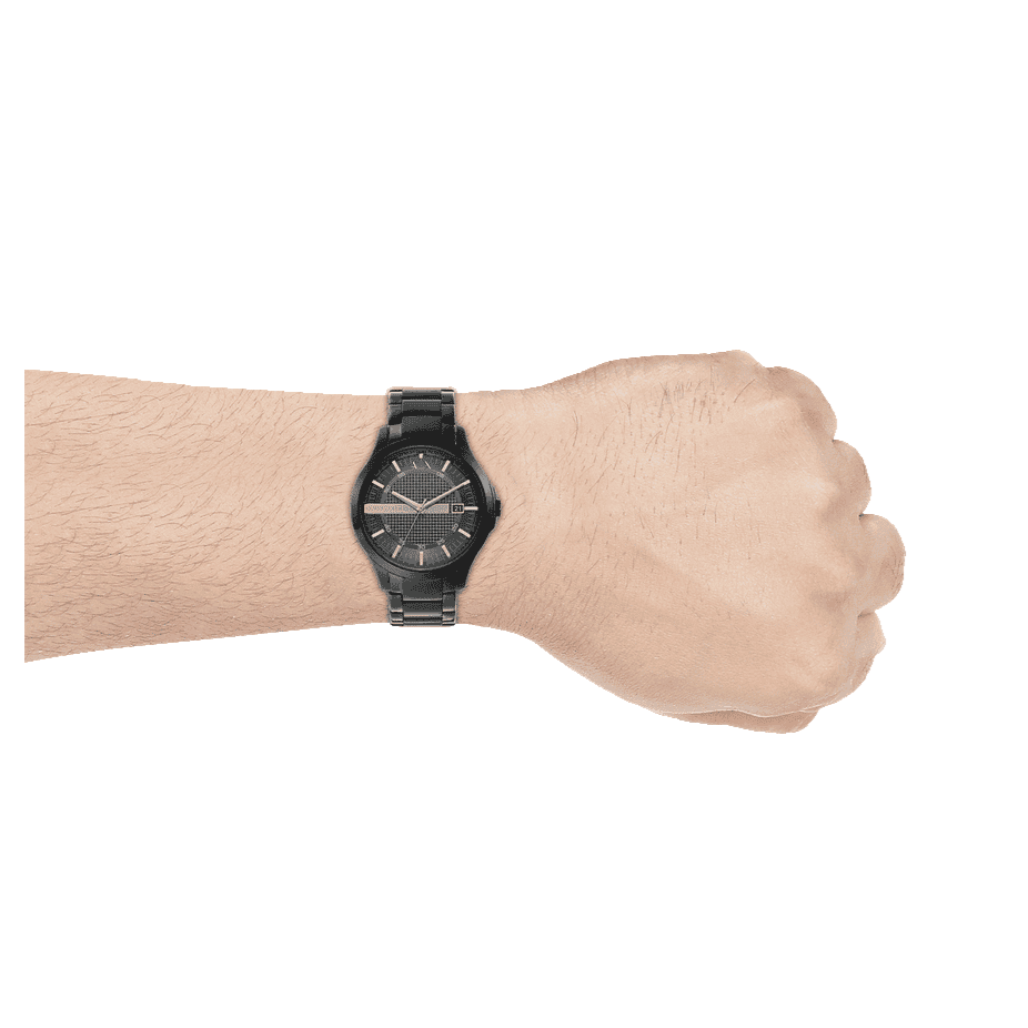 Armani Exchange Hampton AX7101 Men's Watch – Black Dial with Black Stainless Steel Bracelet