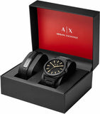 Armani Exchange Nico AX7102 Men's Analog Watch – Bold Black Dial with Black Stainless Steel Strap