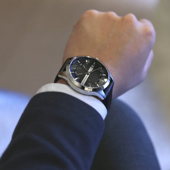 Armani Exchange Hampton AX2101 Men's Chronograph Watch – Classic Black Dial with Black Leather Strap