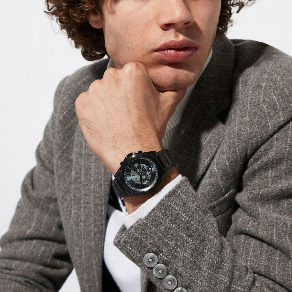 Armani Exchange Drexler AX2639 Men's Chronograph Watch – Black Dial with Black Stainless Steel Strap