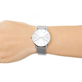 Armani Exchange Lola AX5535 Women's Analog Watch – Silver Dial with Matching Silver Mesh Strap