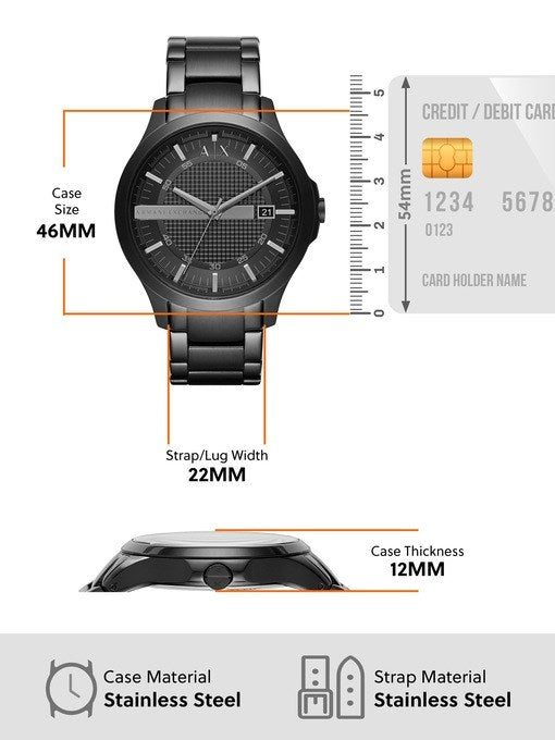 Armani Exchange Hampton AX7101 Men's Watch – Black Dial with Black Stainless Steel Bracelet