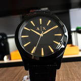 Armani Exchange Nico AX7102 Men's Analog Watch – Bold Black Dial with Black Stainless Steel Strap