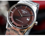 Tissot Luxury Powermatic 80 Brown Dial Silver Steel Strap Watch For Men - T086.407.11.291.00