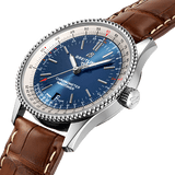 Breitling Navitimer Automatic 38mm Blue Dial Brown Leather Strap Mens Watch - A17325211C1P2