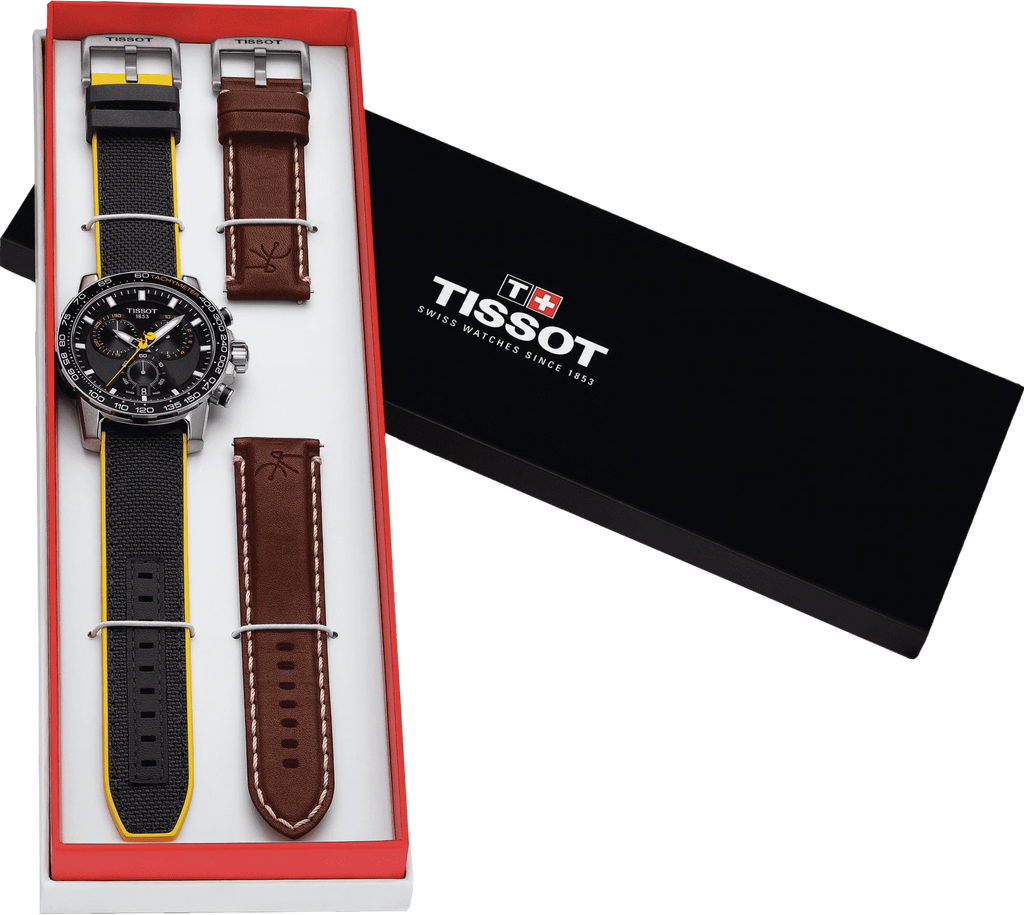 Tissot T Sport Supersport Chrono Tour De France Black Dial Black Nylon Strap Watch for Men - T125.617.17.051.00