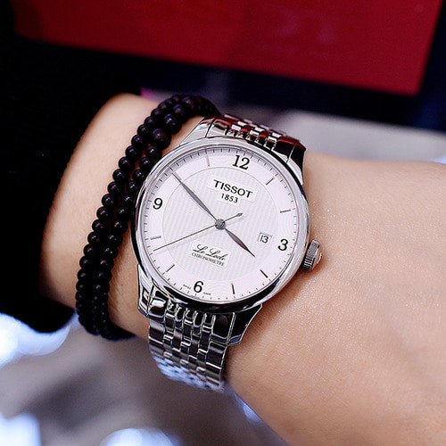 Tissot Le Locle Automatic Cosc White Dial Silver Steel Strap Watch For Men - T006.408.11.037.00