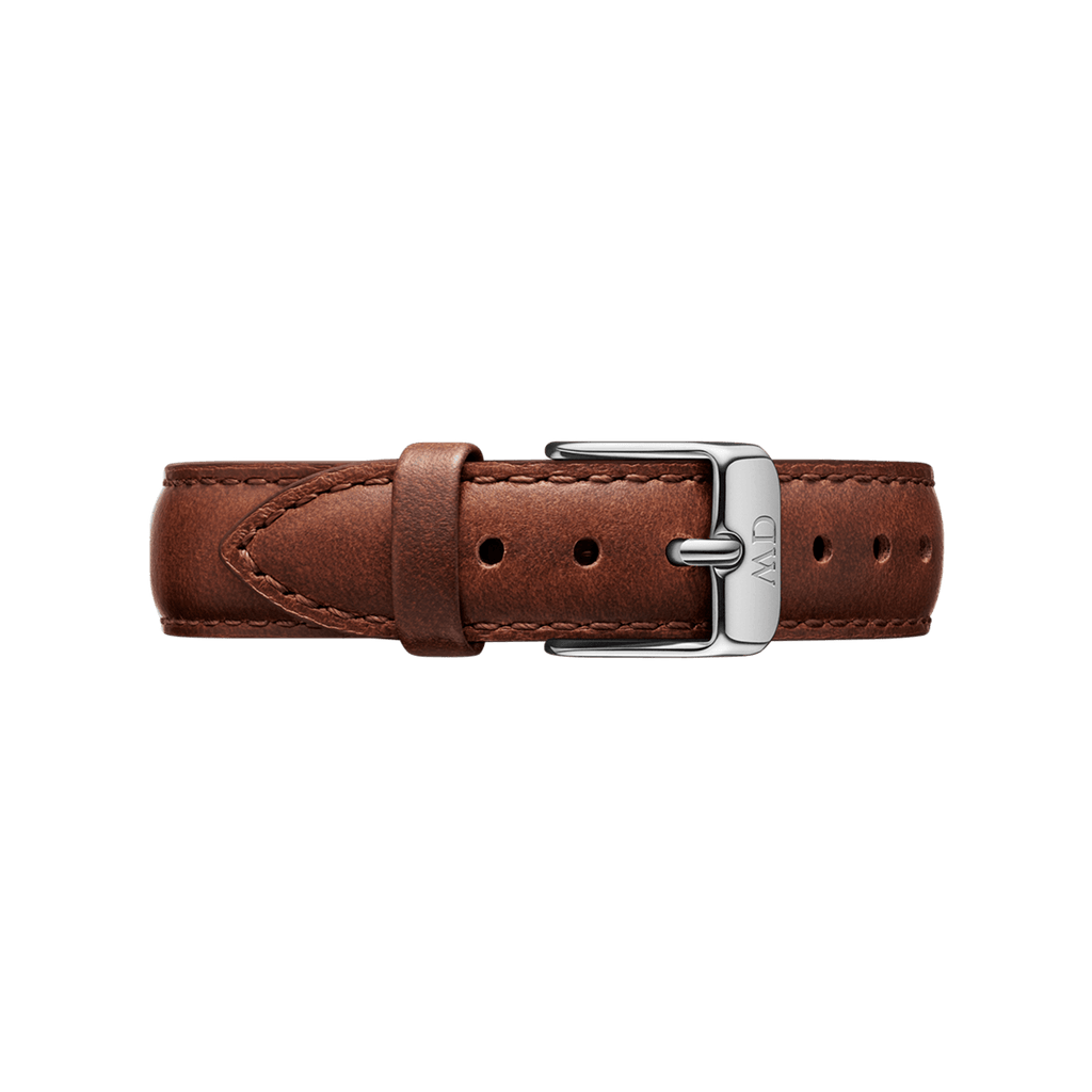 Daniel Wellington Petite White Dial Brown Leather Strap Watch For Women - DW00100243
