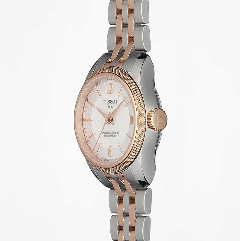 Tissot Ballade Powermatic 80 Cosc Mother of Pearl Dial Two Tone Steel Strap Watch For Women - T108.208.22.117.01
