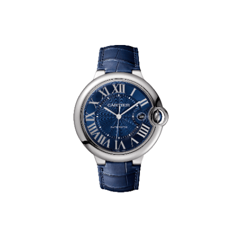 Cartier Ballon Bleu De Cartier Blue Dial Blue Leather Strap Watch for Men - WSBB0027
