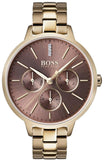 Hugo Boss 1502422 Symphony Women's Watch – Brown Dial & Gold Steel Strap