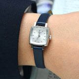 Tissot Lovely Square Silver Dial Blue Leather Strap Watch For Women - T058.109.16.031.00