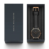 Daniel Wellington DW00100127 Classic Sheffield Men's Watch – Black Dial & Black Leather Strap