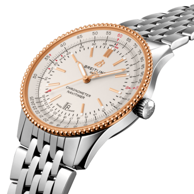 Breitling Navitimer Automatic 41 White Dial Two Tone Steel Strap Watch for Men - U17326211G1U1