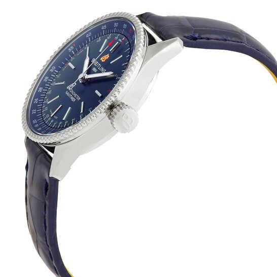 Breitling Navitimer Automatic 35 Blue Dial Blue Leather Strap Watch for Men - A17395161C1P1