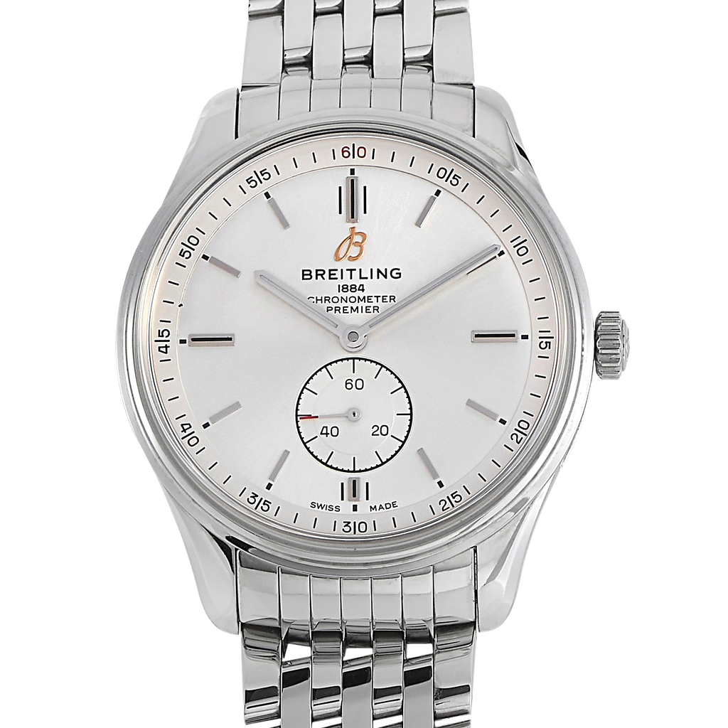 Breitling Premier Automatic 40mm Stainless Steel Silver Dial Mens Watch - A37340351G1A1