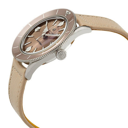 Breitling Superocean Heritage '57 Brown Dial Beige Leather Strap Watch for Women - A10340A41A1X1