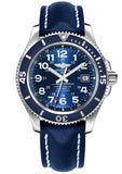 Breitling Superocean Heritage II 42mm A17365D1 Men's Chronometer Watch – Blue Dial with Blue Leather Strap