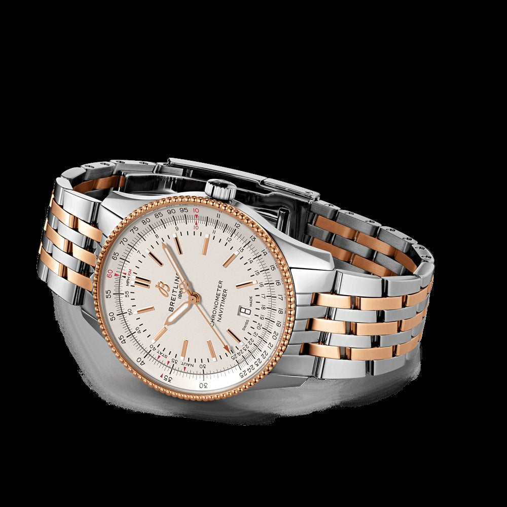 Breitling Navitimer Automatic 41 White Dial Two Tone Steel Strap Watch for Men - U17326211G1U1