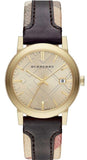 Burberry BU9032 The City Men’s Watch with Gold Dial & Black Leather Strap