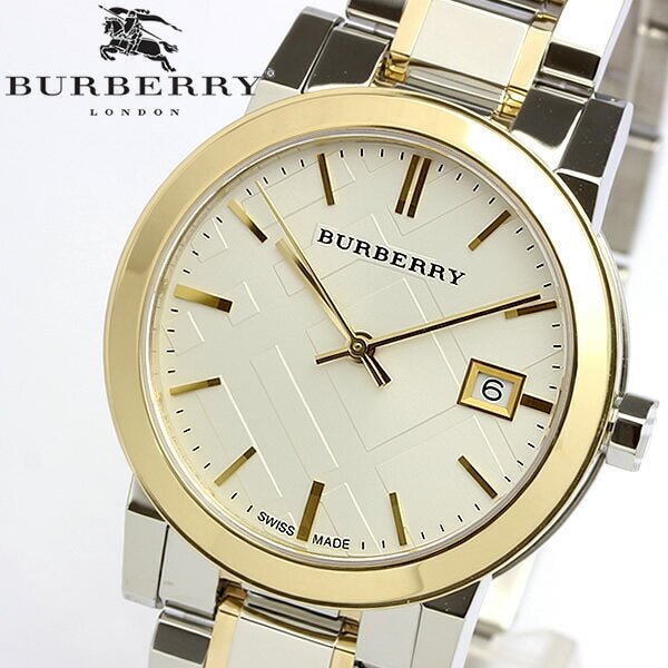 Burberry The City White Dial Two Tone Steel Strap Watch for Women - BU9115