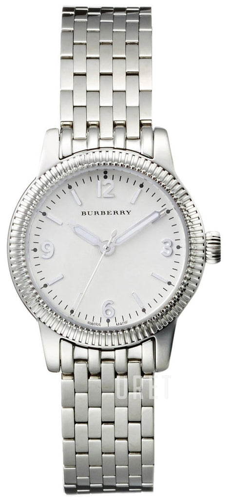 Burberry Utilitarian White Dial Silver Steel Strap Watch for Women - BU7856