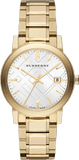 Burberry BU9003 The City Unisex Watch with Silver Dial & Gold-Tone Stainless Steel Strap
