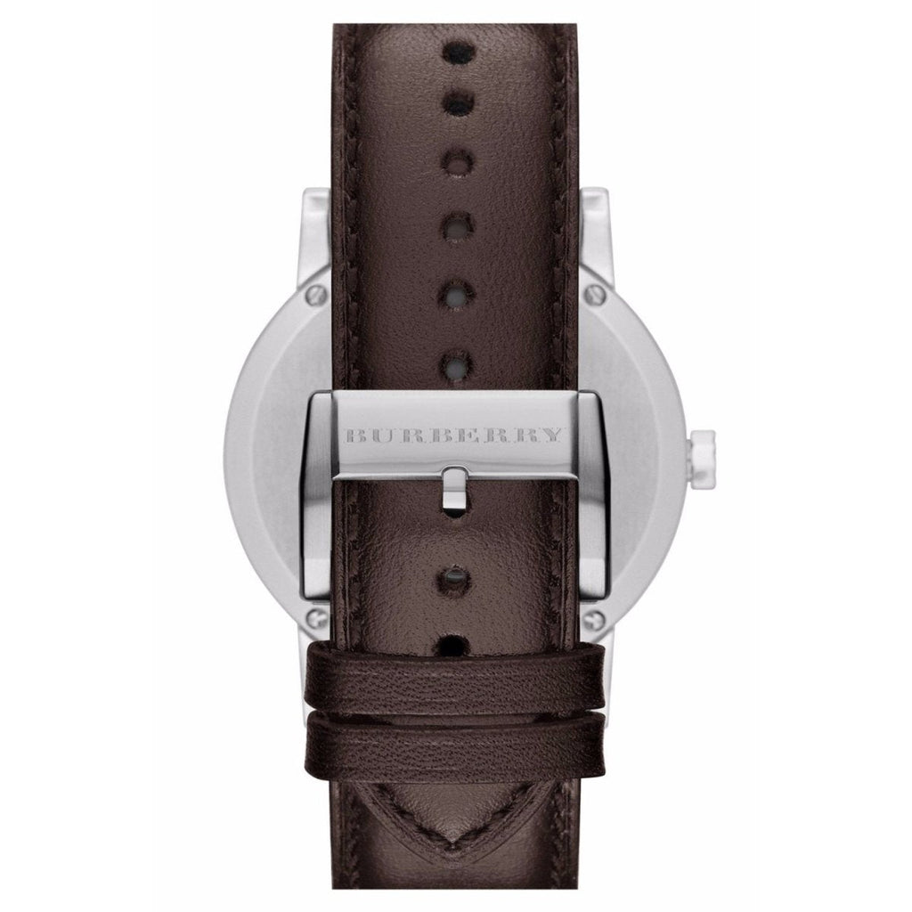 Burberry The City Gold Dial Brown Leather Strap Watch for Men - BU9011
