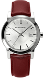 Burberry BU9129 The City Women's Watch – Silver Dial & Red Leather Strap