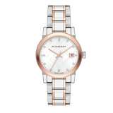 Burberry The City Diamonds White Dial Two Tone Steel Strap Watch for Women - BU9127