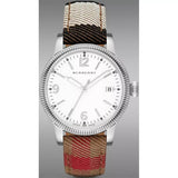 Burberry Utilitarian White Dial Multicolor Leather Strap Watch for Women - BU7824