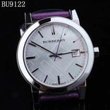 Burberry The City Silver Dial Purple Leather Strap Watch for Women - BU9122