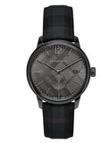 Burberry The Classic Round Horseferry Black Dial Black Leather Strap Watch for Men - BU10010