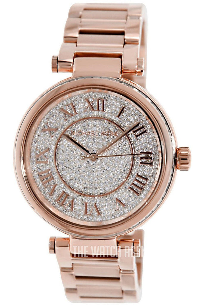 Michael Kors Skylar Rose Gold Dial Rose Gold Steel Strap Watch for Women - MK5868