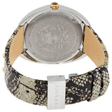Versace Shadov Quartz Silver Dial Snakeskin Green Leather Strap Watch for Women - VEBM00718
