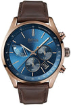 Hugo Boss 1513604 Grand Prix Men's Watch – Blue Dial & Brown Leather Strap