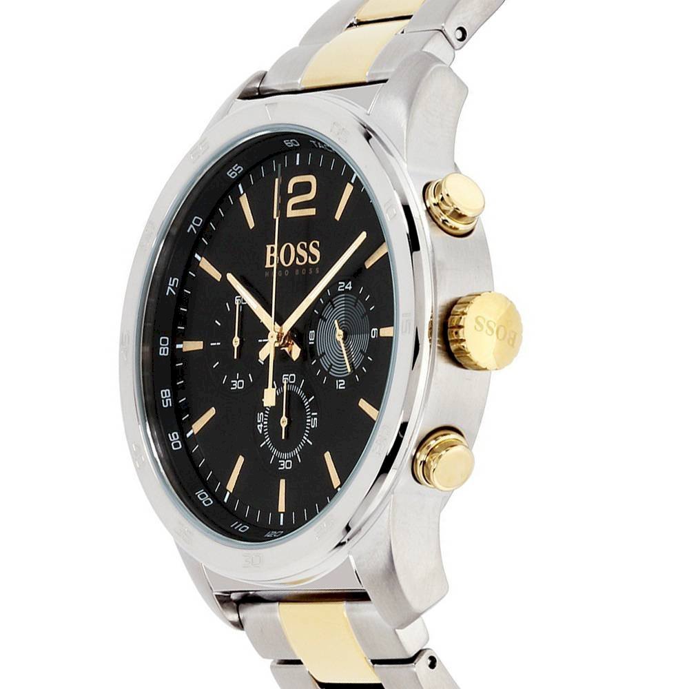 Hugo Boss Professional Black Dial Two Tone Steel Strap Watch for Men - 1513529