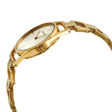 Calvin Klein Stately Silver Dial Gold Steel Strap Watch for Women - K3G23526