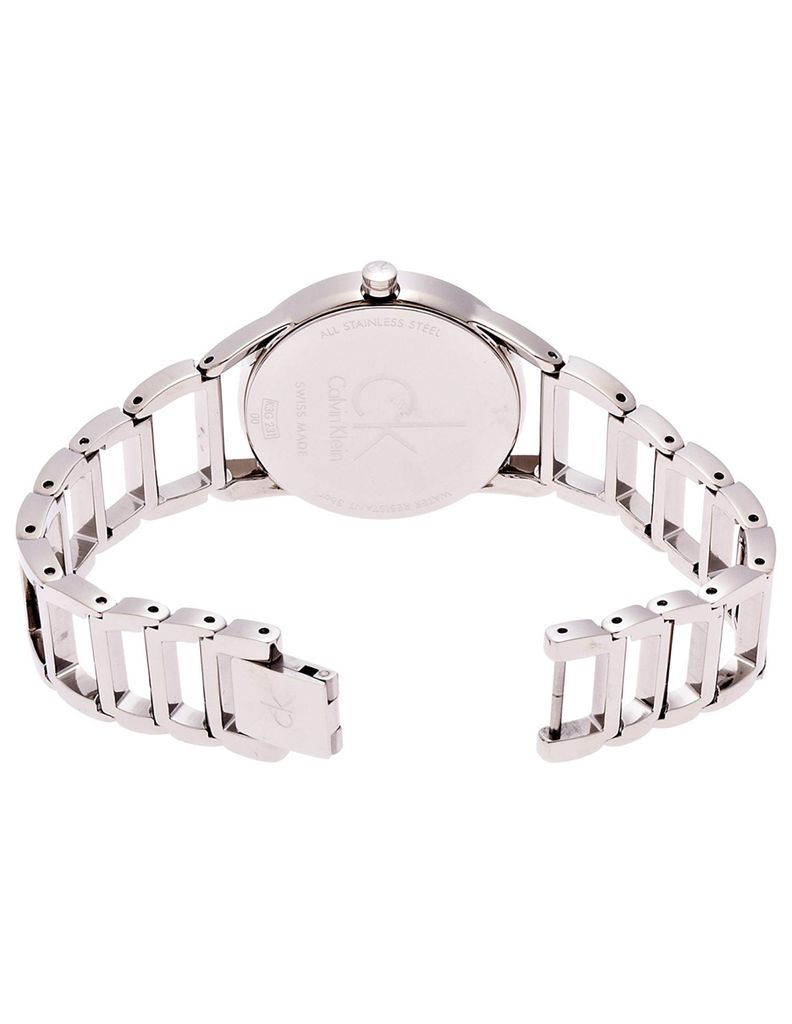 Calvin Klein Stately Black Dial Silver Steel Strap Watch for Women - K3G23121