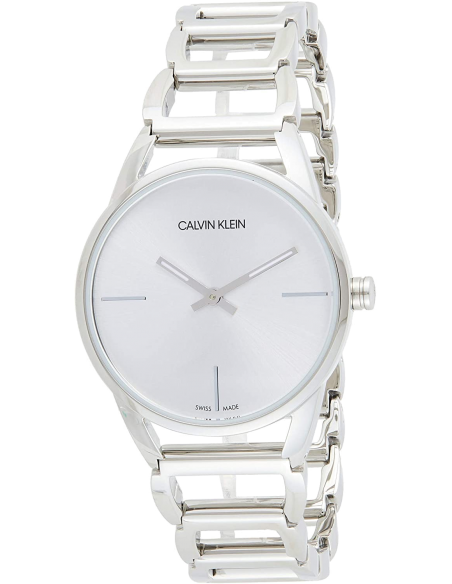 Calvin Klein Stately White Dial Silver Steel Strap Watch for Women - K3G23126
