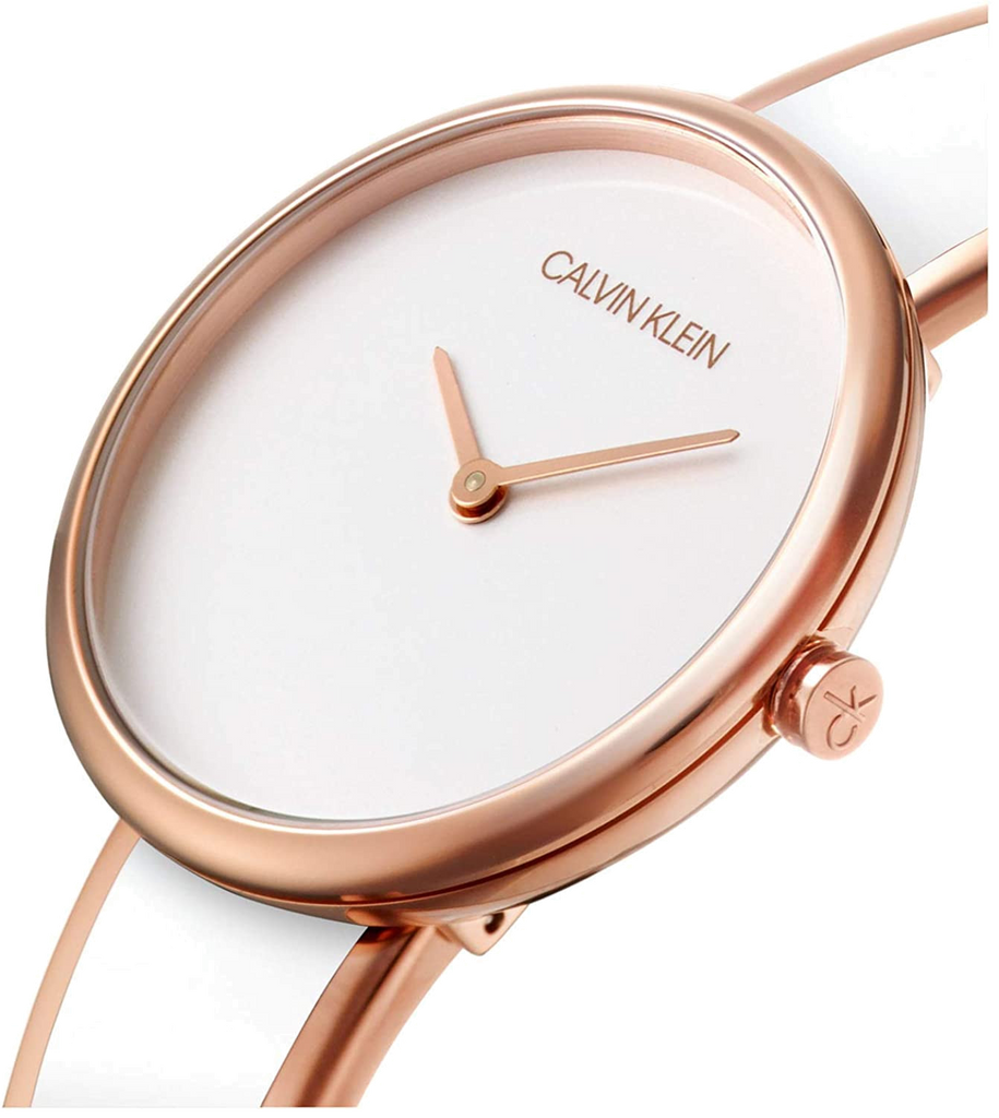 Calvin Klein Seduce White Dial Two Tone Steel Strap Watch for Women - K4E2N616