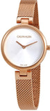 Calvin Klein K8G23626 Authentic Quartz Women's Watch – Silver Dial & Rose Gold Mesh Bracelet