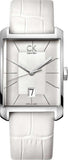 Calvin Klein K2M23120 Window Women's Watch – White Dial & White Leather Strap