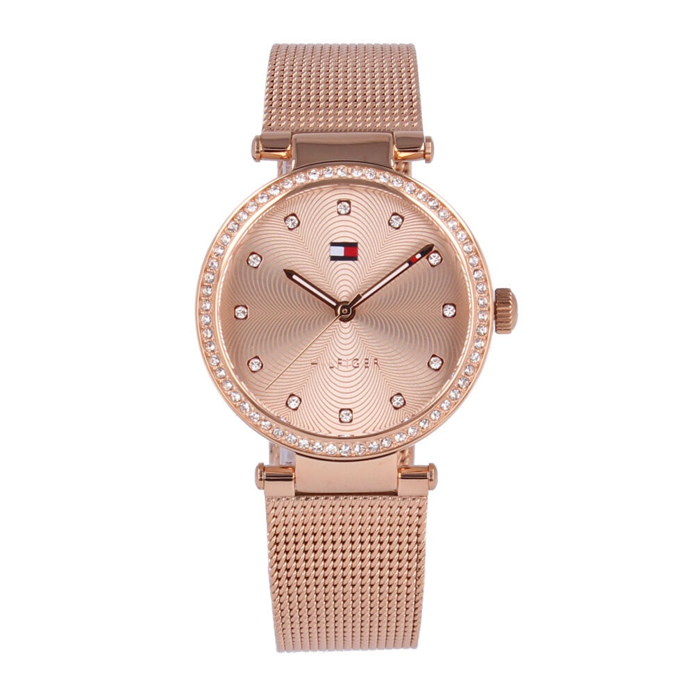 Tommy Hilfiger Lynn Quartz Rose Gold Dial Rose Gold Mesh Bracelet Watch For Women - 1781865