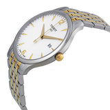 Tissot T Classic Tradition White Dial Two Tone Mesh Bracelet Watch For Men - T063.610.22.037.00