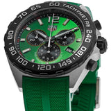 Tag Heuer Formula 1 Chronograph Green Dial Green Rubber Strap Watch for Men - CAZ101AP.FT8056