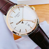 Tissot T Classic PR 100 Quartz White Dial Brown Leather Strap Watch for Men - T101.410.26.031.00
