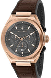 Maserati R8871639003 Triconic Chronograph Men's Watch – Grey Dial & Brown Leather Strap