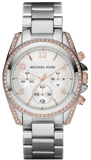 Michael Kors Blair Chronograph Silver Dial Silver Steel Strap Watch for Women - MK5459