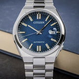 Citizen Tsuyosa NJ0151-88L Men's Automatic Watch – Dark Blue Dial with Silver Steel Strap